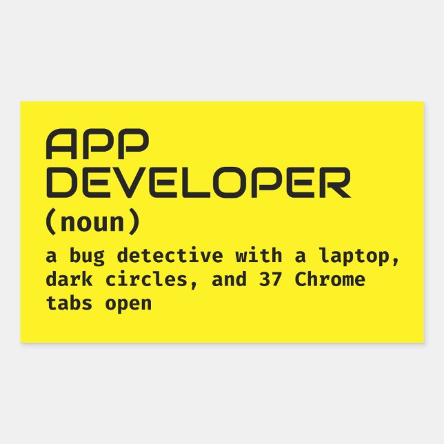 Rectangulaire Sticker Humour du développeur logiciel (Devant)