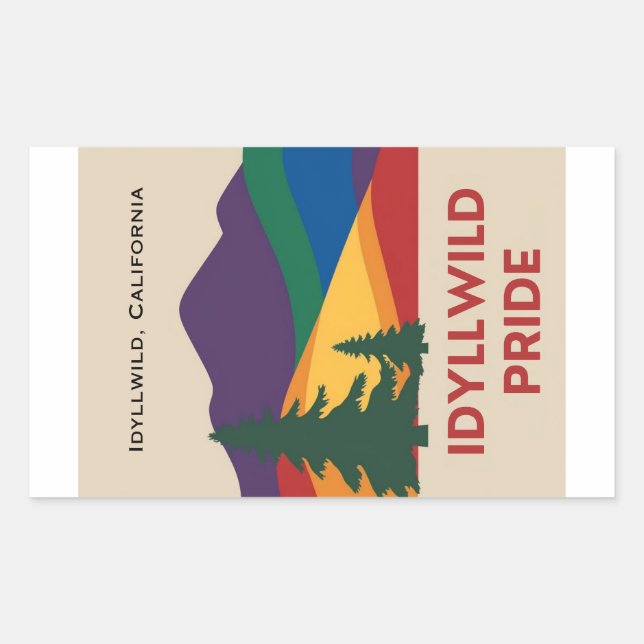 Rectangulaire Sticker Idyllwild Pride (Devant)
