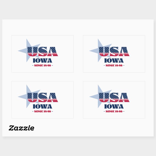 Rectangulaire Sticker Iowa My Home State (Feuille)