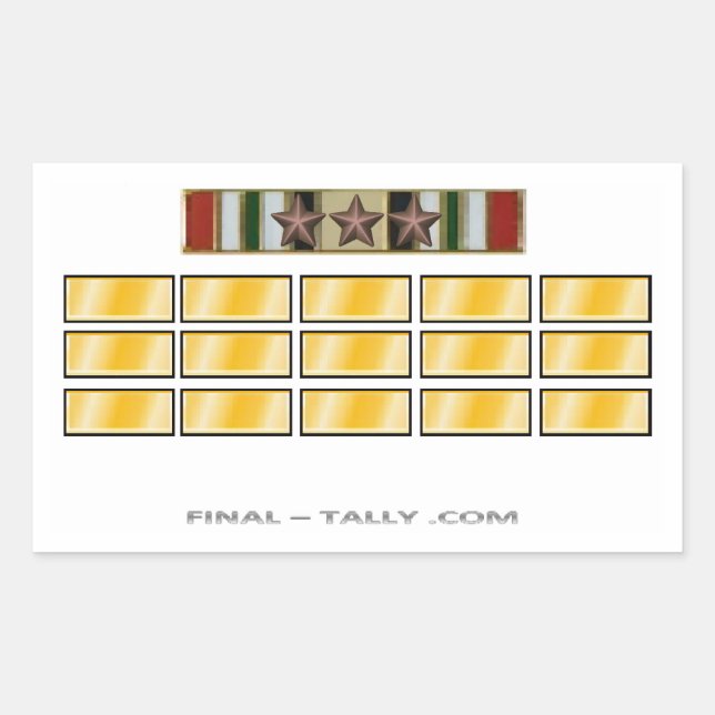 Rectangulaire Sticker Iraq 15 mois avec 3 Star de campagne (Devant)