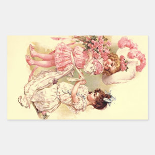 Rectangulaire Sticker Jovely Vintage Victorian Mariages modes