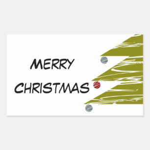 Rectangulaire Sticker Joyeux Noël