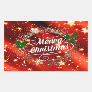 Rectangulaire Sticker Joyeux Noël