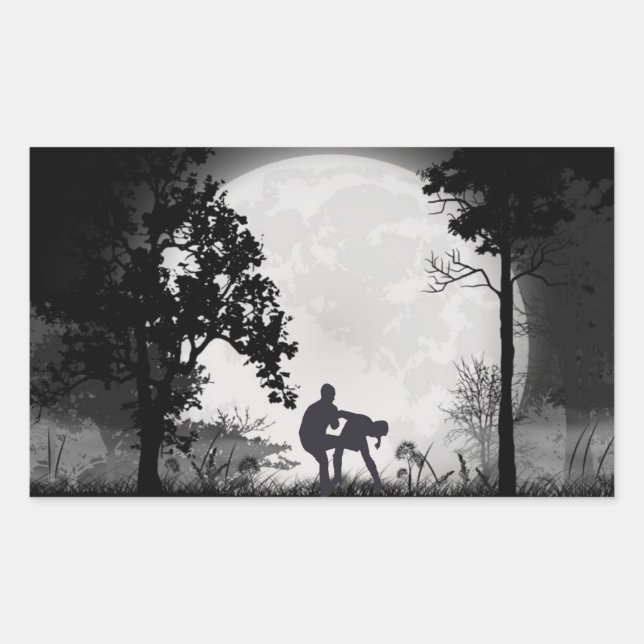 Rectangulaire Sticker Krav Maga Martial Arts Groin Kick (Devant)