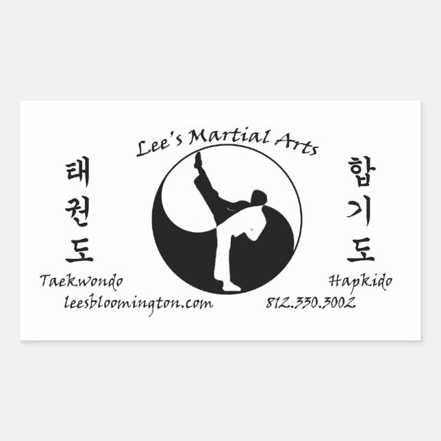 Rectangulaire Sticker Lee's Martial Arts (Devant)