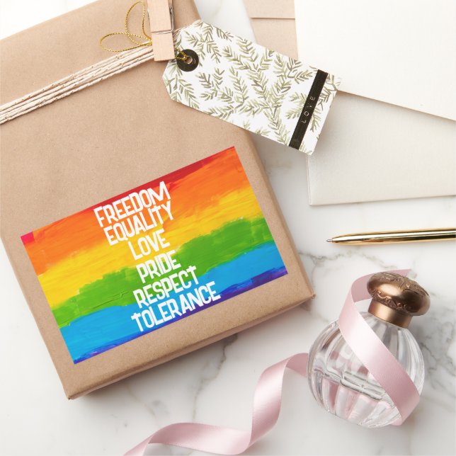 Rectangulaire Sticker LGBT Pride - Carré LGBTQ+ (Cadeaux)