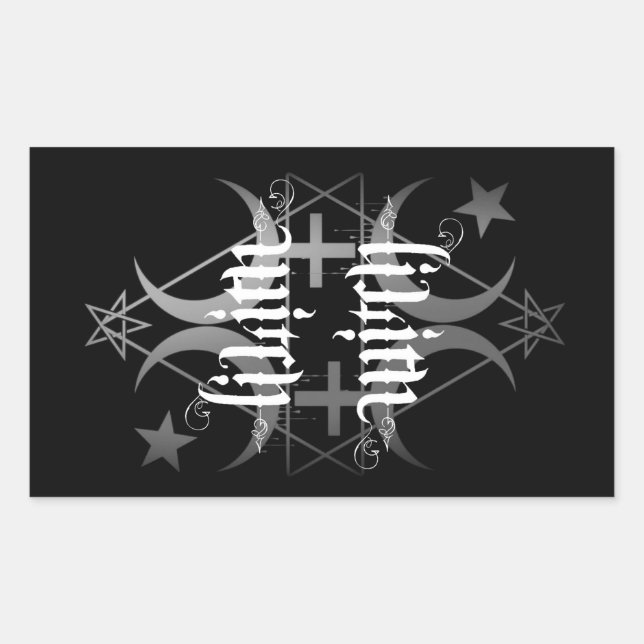 Rectangulaire sticker lililith sorcière noir et blanc (Devant)
