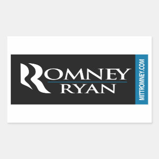 Rectangulaire Sticker Logo Romney Ryan Noir