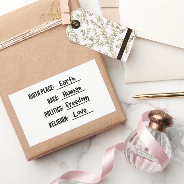 RECTANGULAIRE STICKER LOVE & LIBERTÉ (Cadeaux)