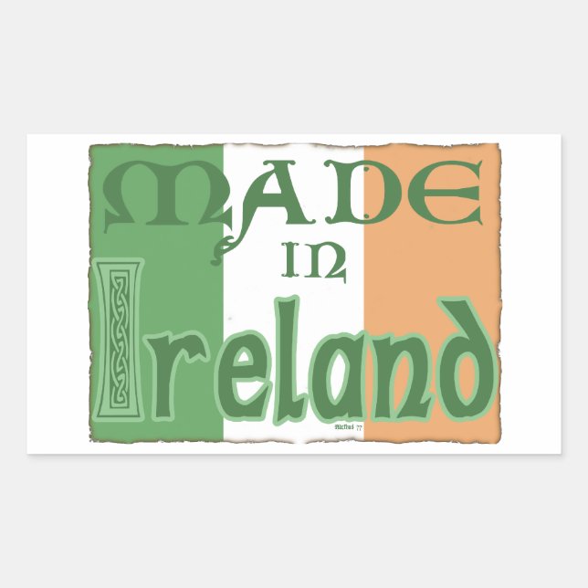 Rectangulaire Sticker made in Ireland (Devant)