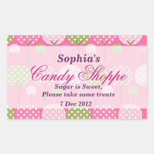 Rectangulaire Sticker magasin de bonbons d'arbre de Whimsical