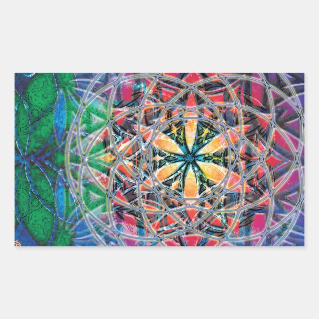 Rectangulaire Sticker Mandala 6 (Devant)