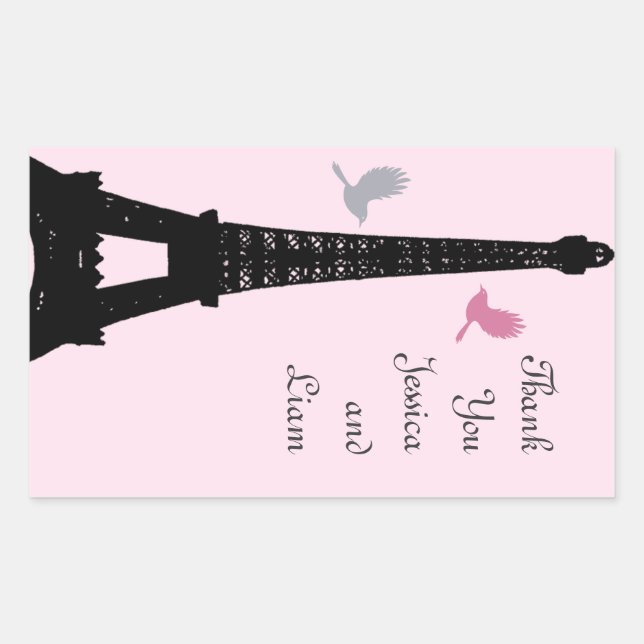 Rectangulaire Sticker Merci Inséparable (rose) (Devant)