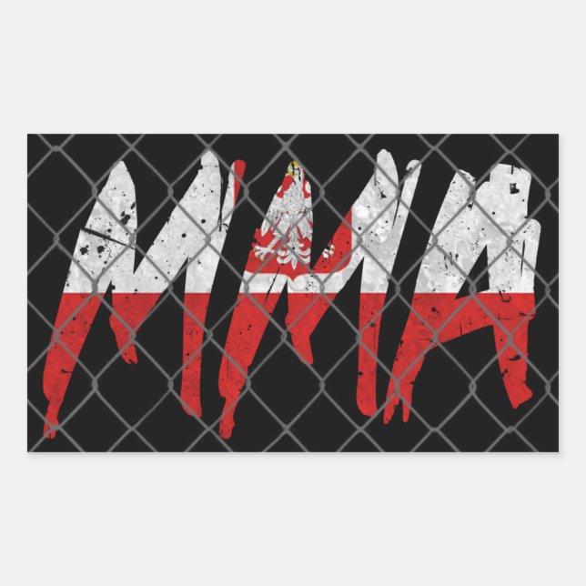 Rectangulaire Sticker MIXED MARTIAL ART polonais (Devant)