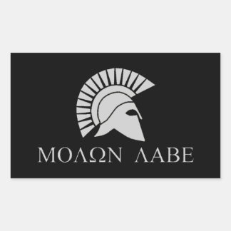 Rectangulaire Sticker Molon Labe - Feuille de 4