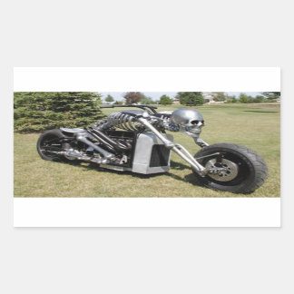 Rectangulaire Sticker moto style squelette