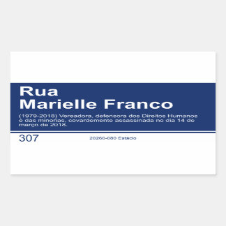 Rectangulaire Sticker Panneau de rue Marielle Franco