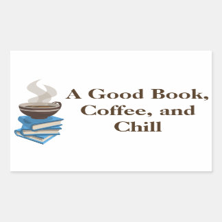 Rectangulaire Sticker pare-chocs café et livres