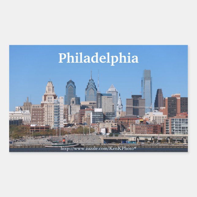 Rectangulaire Sticker Philadelphia Skyline (Devant)