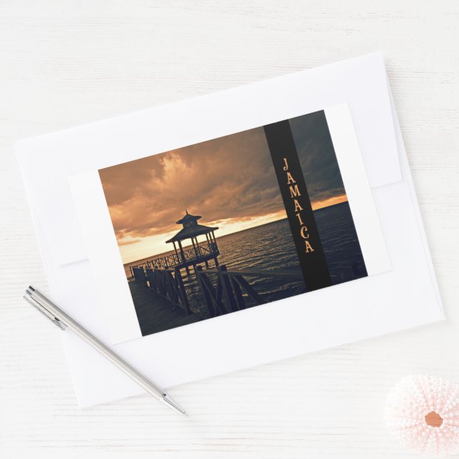 Rectangulaire Sticker pittoresque Jamaïque Sunset (Enveloppe)
