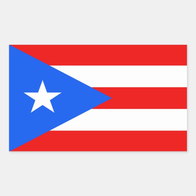 Rectangulaire Sticker Porto Rico Flag (Devant)