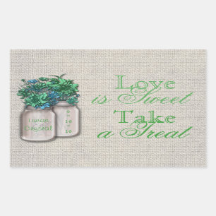 Rectangulaire Sticker pour buffet de bonbons vert pour le pays
