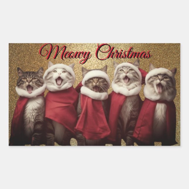 Rectangulaire Sticker pour chats chanteurs (Devant)