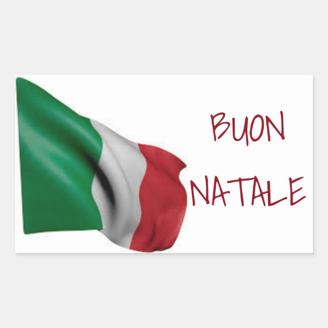 RECTANGULAIRE STICKER POUR DIRE **MERCI NOËL** "STYLE ITALIEN" (Devant)