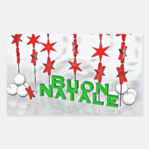 RECTANGULAIRE STICKER POUR DIRE **MERCI NOËL** "STYLE ITALIEN"