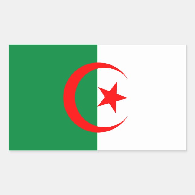 Rectangulaire Sticker pour drapeau d'Algérie (Devant)