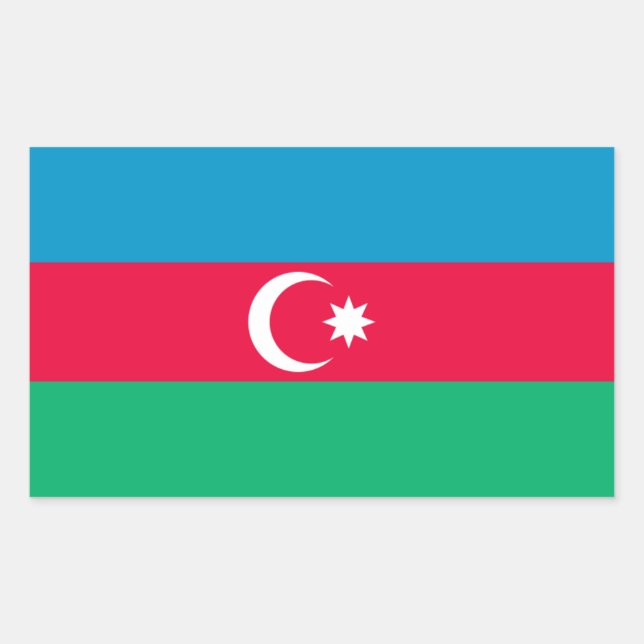 Rectangulaire Sticker pour drapeau d'Azerbaïdjan (Devant)