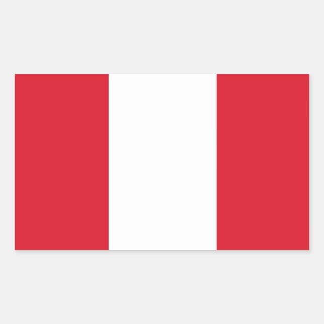 Rectangulaire Sticker pour drapeau du Pérou (Devant)