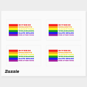 Rectangulaire Sticker pour espace sécurisé LGBTQ+