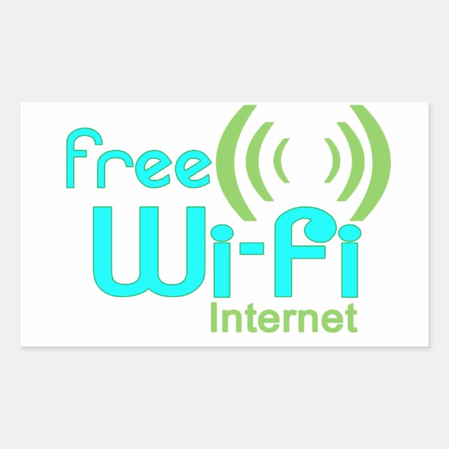 Rectangulaire Sticker pour fenêtre d'accès Internet Wi-Fi gratui (Devant)