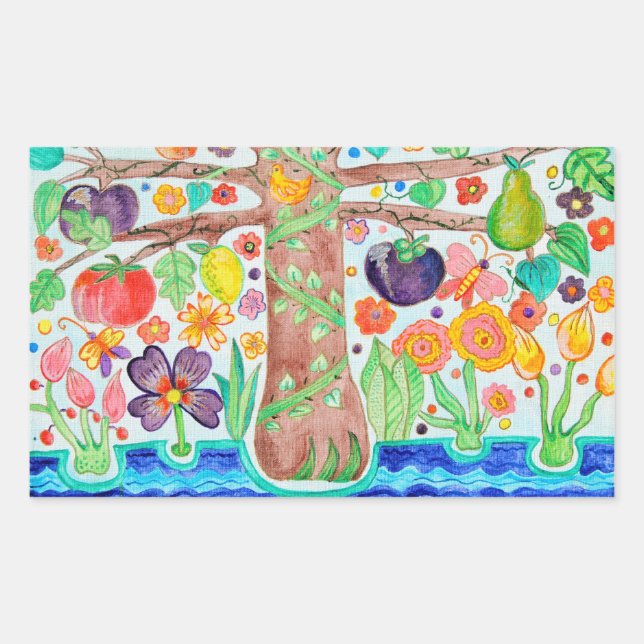 Rectangulaire Sticker pour l'arbre de vie (Devant)