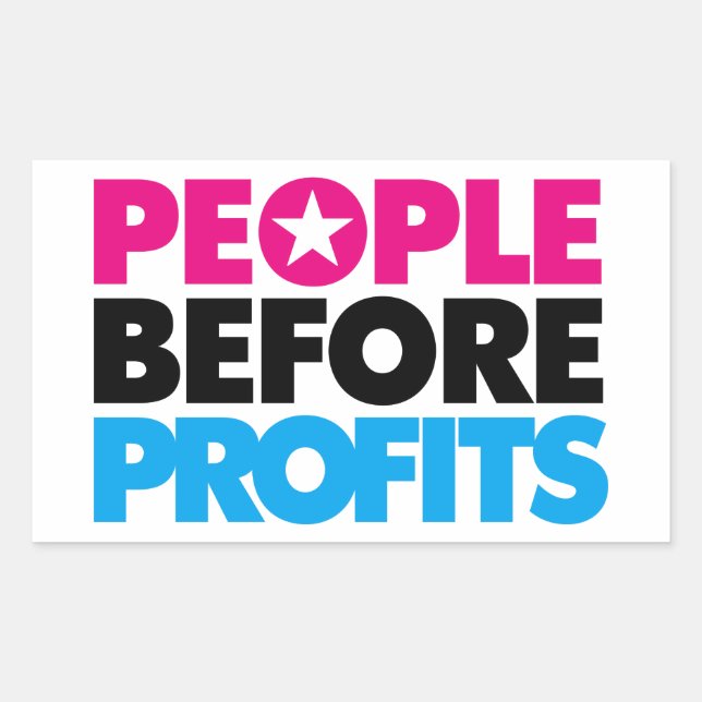 Rectangulaire Sticker pour les personnes avant les profits (Devant)