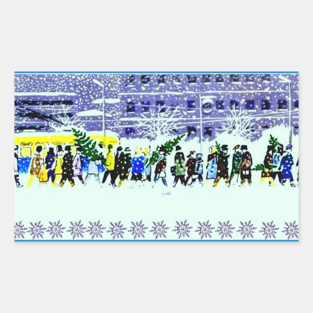 Rectangulaire Sticker pour l'hiver (Devant)