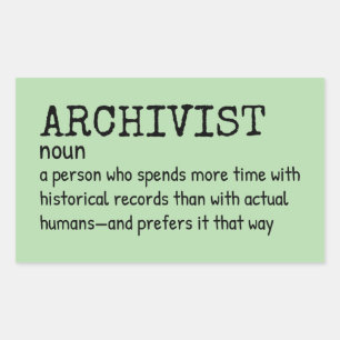 Rectangulaire Sticker pour l'Humour de travail archiviste