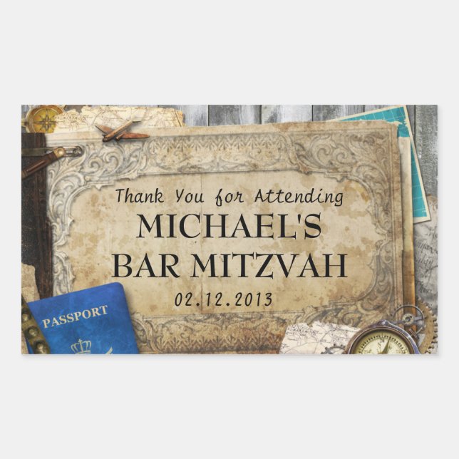 Rectangulaire Sticker pour Merci voyageur vintage (Devant)