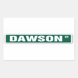 Rectangulaire Sticker pour nom de rue Dawson