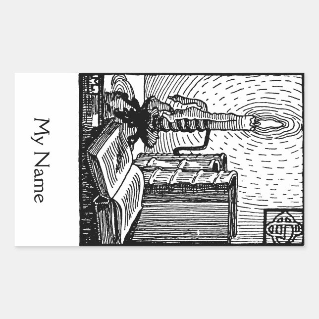 Rectangulaire Sticker pour plaque de livre et bougie (Devant)