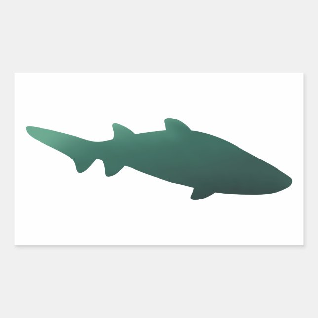 Rectangulaire Sticker pour requin vert foncé (Devant)
