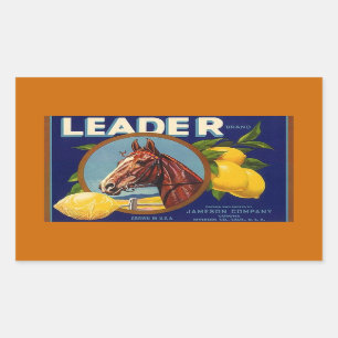 Rectangulaire Sticker Publicité Vintage Citrons Cheval de Course