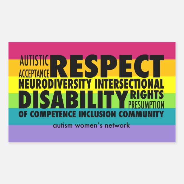 Rectangulaire Sticker Rainbow Pride AWN (Devant)