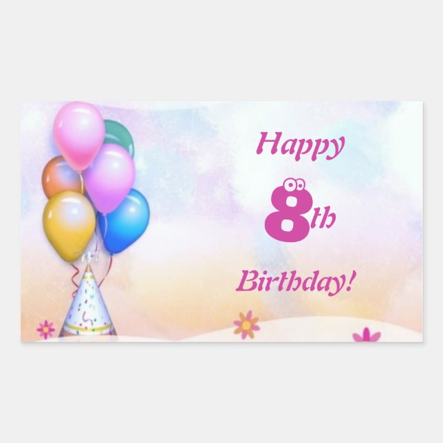 Rectangulaire Sticker Rectangle Anniversaire de enfant (Devant)