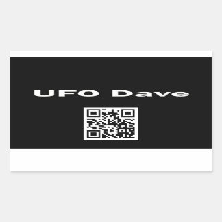 Rectangulaire Sticker rectangle avec logo UFO Dave et code QR