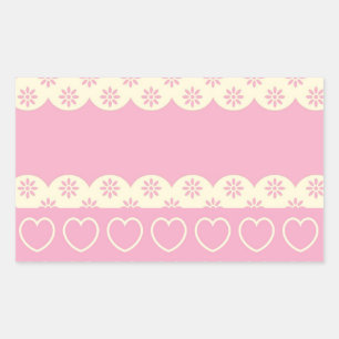 Rectangulaire Sticker Rectangle de l'oeil du coeur rose