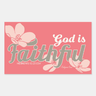 Rectangulaire Sticker rectangle, Inspirationnel, Foi, corail