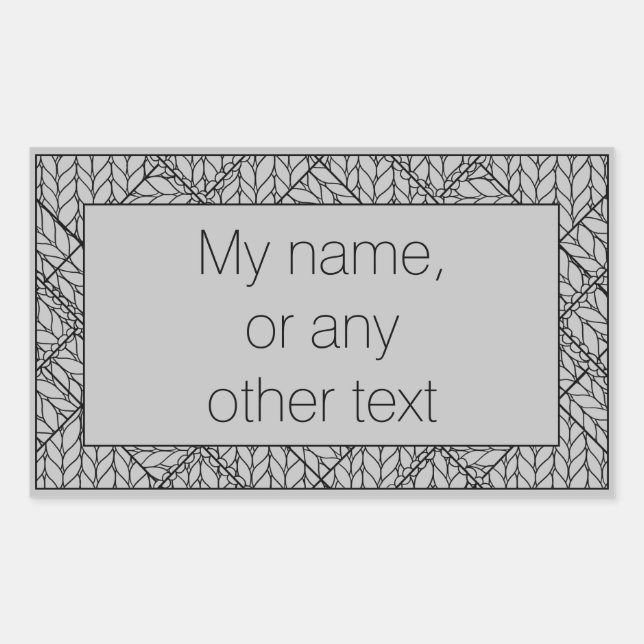 Rectangulaire Sticker Rectangle KNIT JACQUARD GRAS + Texte (Devant)