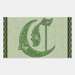 Rectangulaire Sticker Rectangle Lettre C